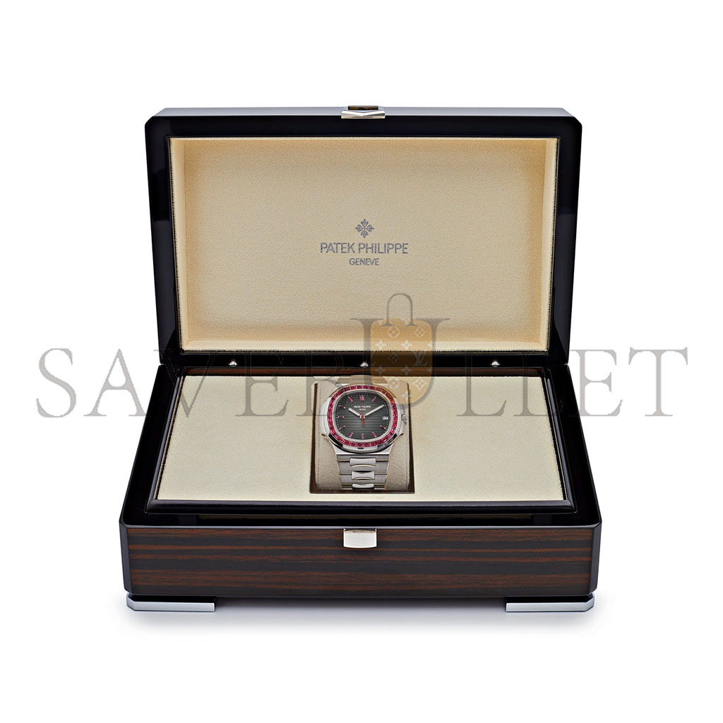 PATEK PHILIPPE NAUTILUS PLATINUM GREY DIAL RUBY BEZEL 5711/112P-001 PATEK PHILIPPE NAUTILUS PLATINUM GREY DIAL RUBY BEZEL 5711/112P-001